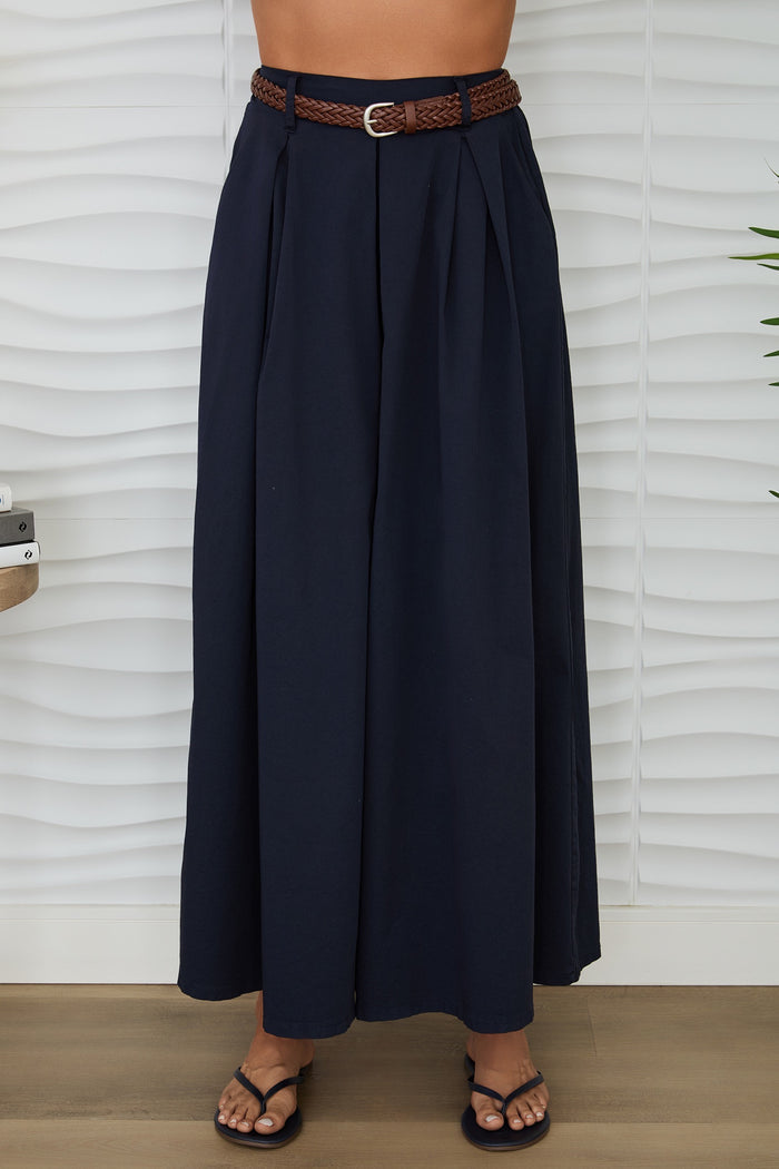 Twist Belt Palazzo Pant
