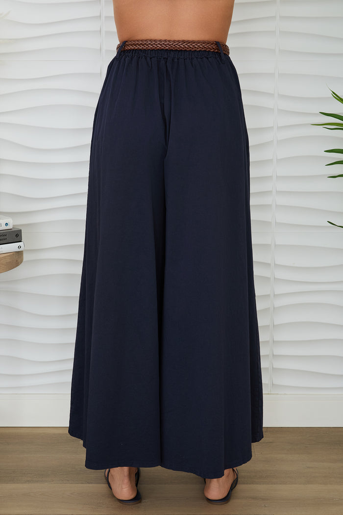Twist Belt Palazzo Pant
