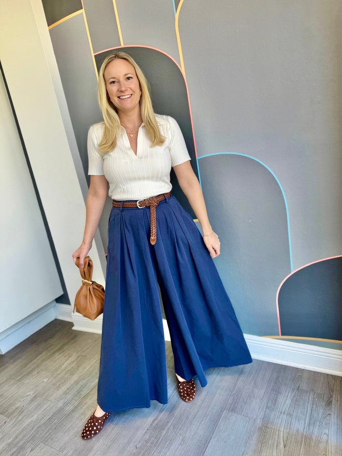 Twist Belt Palazzo Pant