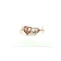 Two-Tone Rose Gold Crystal Heart Ring