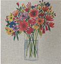Vase with Colorful Flowers