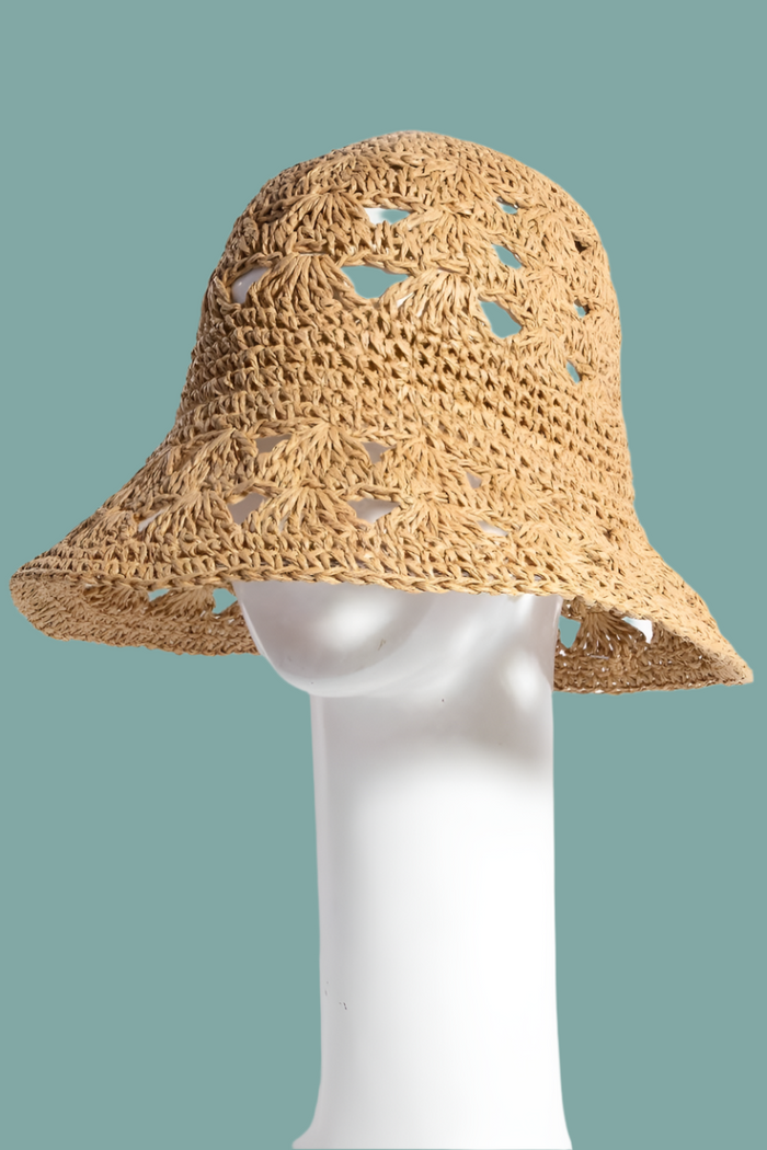 Vented Straw Braided Bucket Hat
