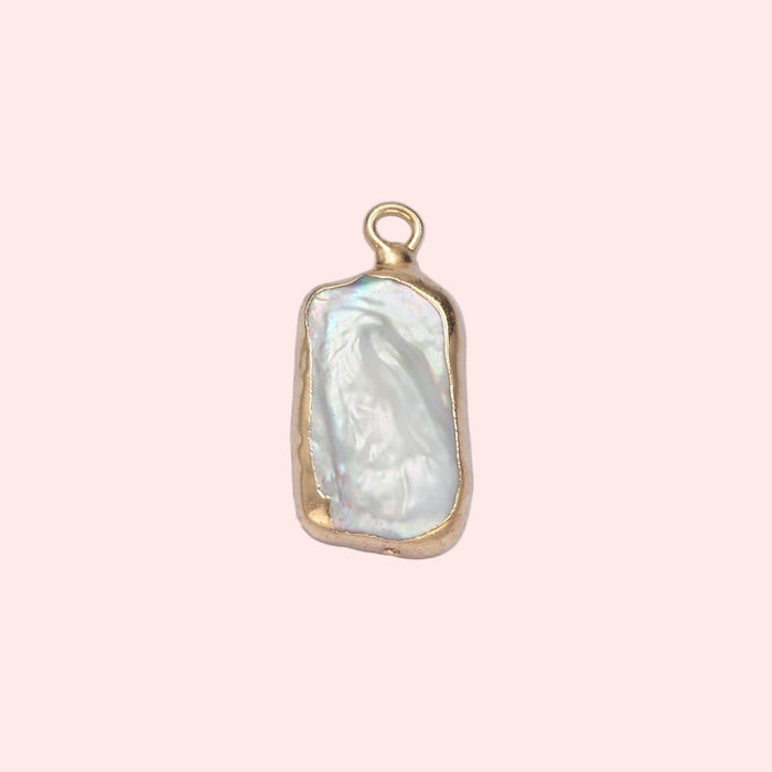White Biwa Freshwater Pearl Charm
