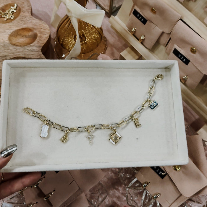 White Biwa Freshwater Pearl Charm