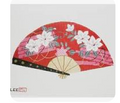White Blossoms on Red Fan