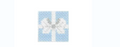 White Bow Blue Background