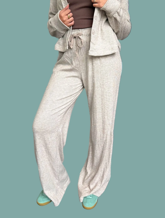 Wide Leg Lounger Pant - Taupe