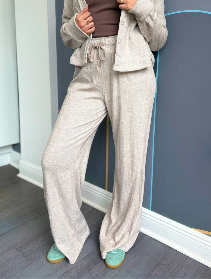 Wide Leg Lounger Pant - Taupe