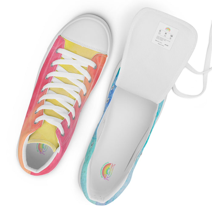 Women’s High Top Rainbow Watercolor Sneakers