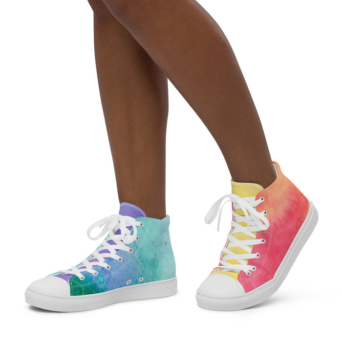 Women’s High Top Rainbow Watercolor Sneakers