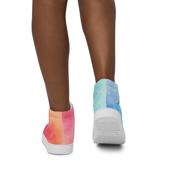 Women’s High Top Rainbow Watercolor Sneakers