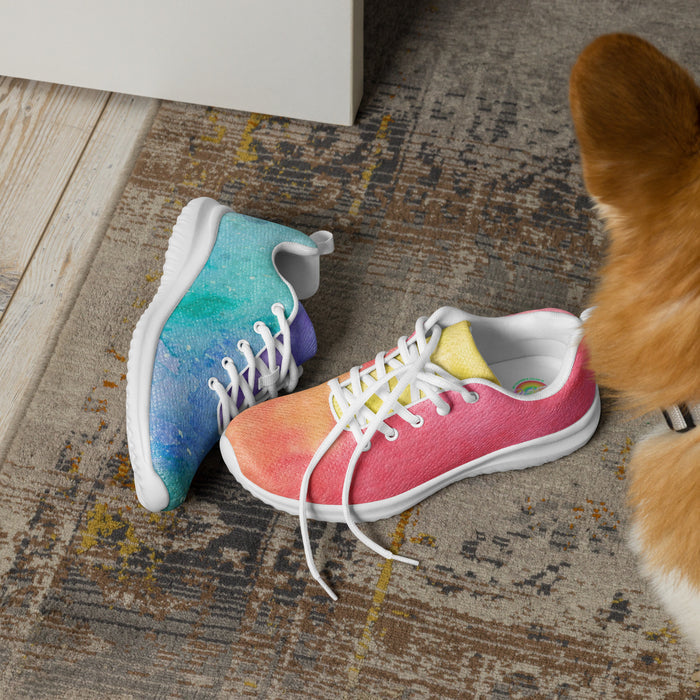 Womens Rainbow Watercolor Sneakers