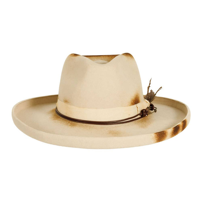 Wool Felt Burnt Teardrop Fedora Hat - Style Landry