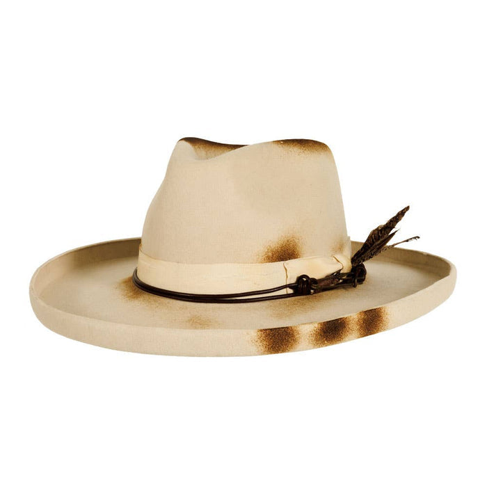 Wool Felt Burnt Teardrop Fedora Hat - Style Landry