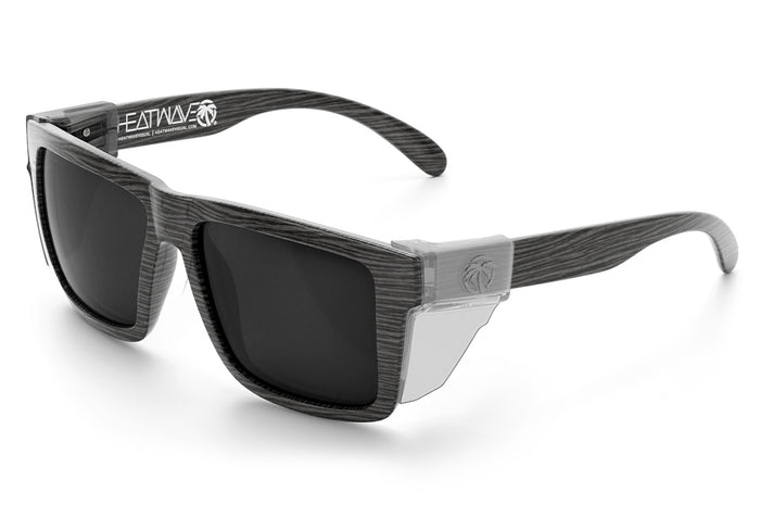 3/4 angle shot of the XL VISE Sunglasses: Deadwood Z87 on a white background with clear side shields