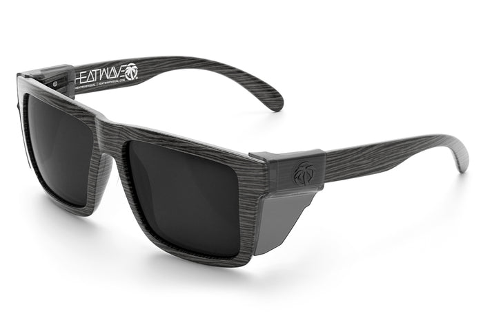3/4 angle shot of the XL VISE Sunglasses: Deadwood Z87 on a white background with smoke side shields