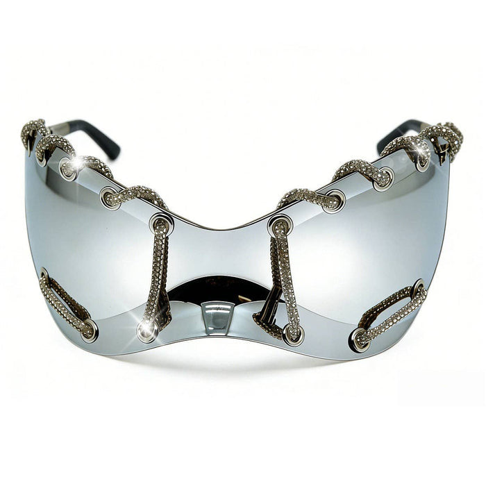 Y2K Punk Style Rhinestone Oversized Sunglasses